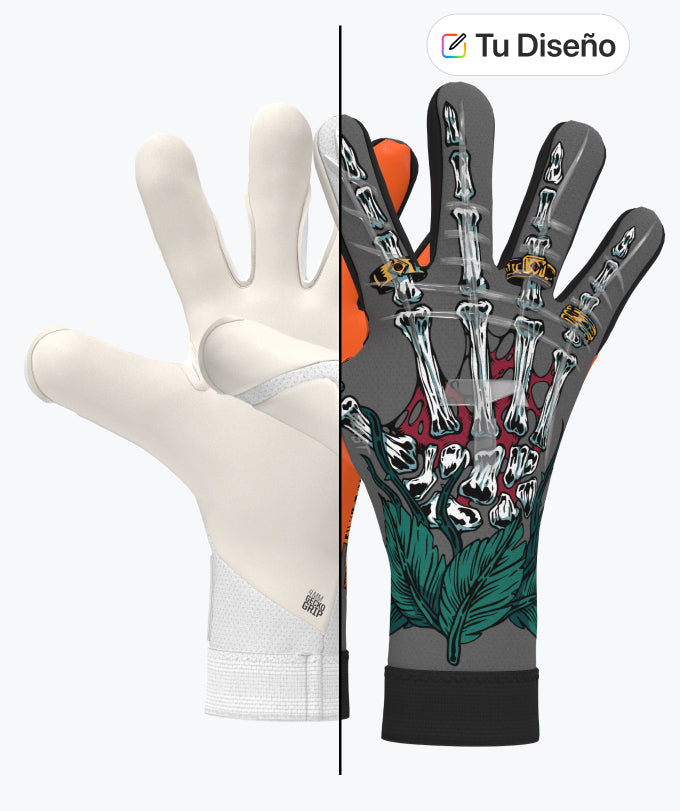 Guantes De Fitness BIONIC Para Hombre - Palma De Cuero, Ajuste Natural, Color Gris/Naranja